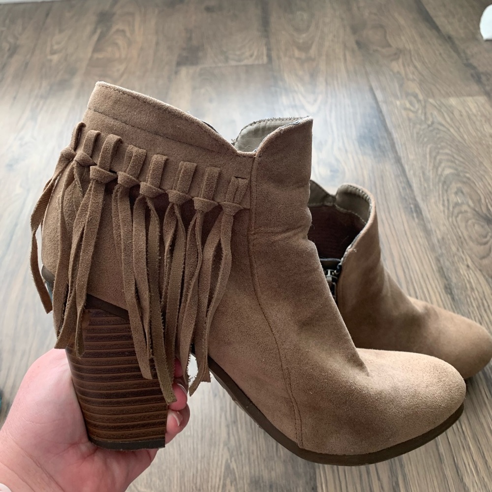 Fringed Leather Booties